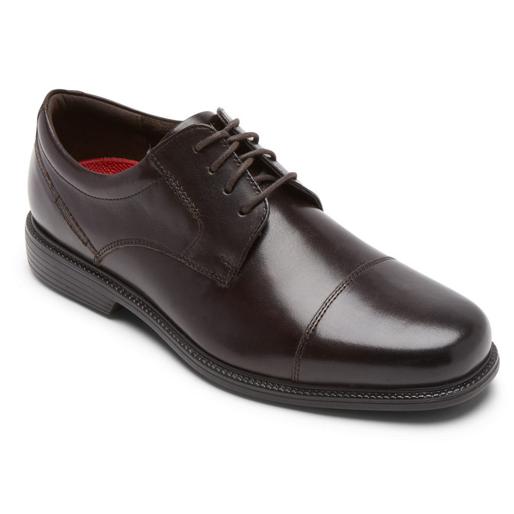 Oxfords Rockport Homem Marrom Escuro - Charles Road Cap Toe - 25897EYPZ